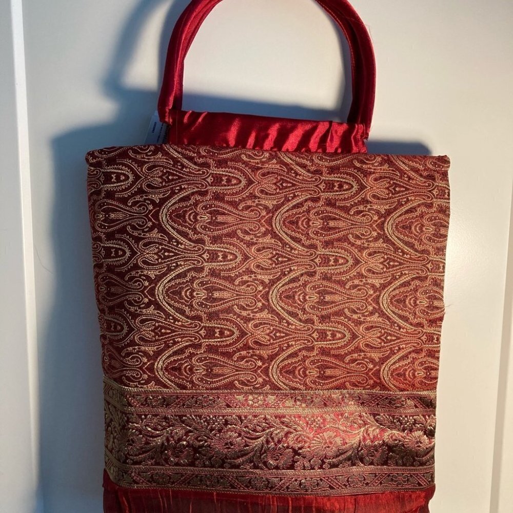 BIJOUX TERNER HOME Colourful Shiny  Tote with Graphics Pattern